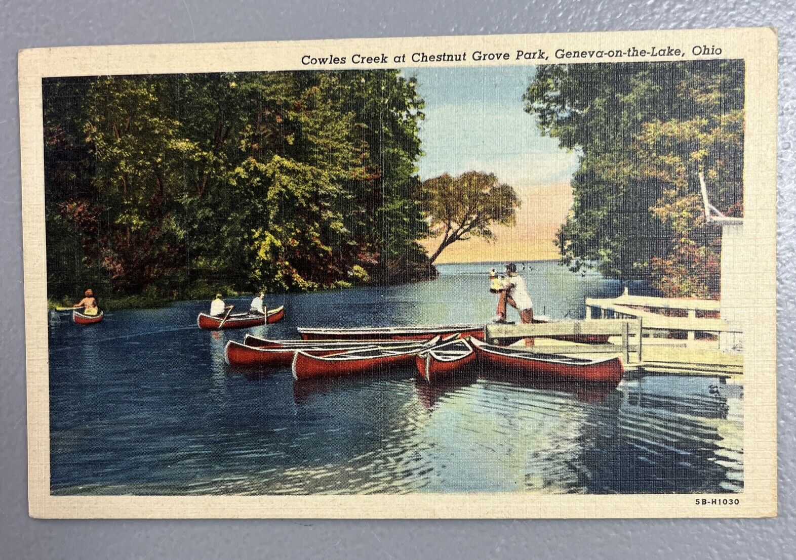 1940s COWLES CREEK at CHESTNUT GROVE PARK, GENEVA-on-the-LAKE, OHIO POSTCARD