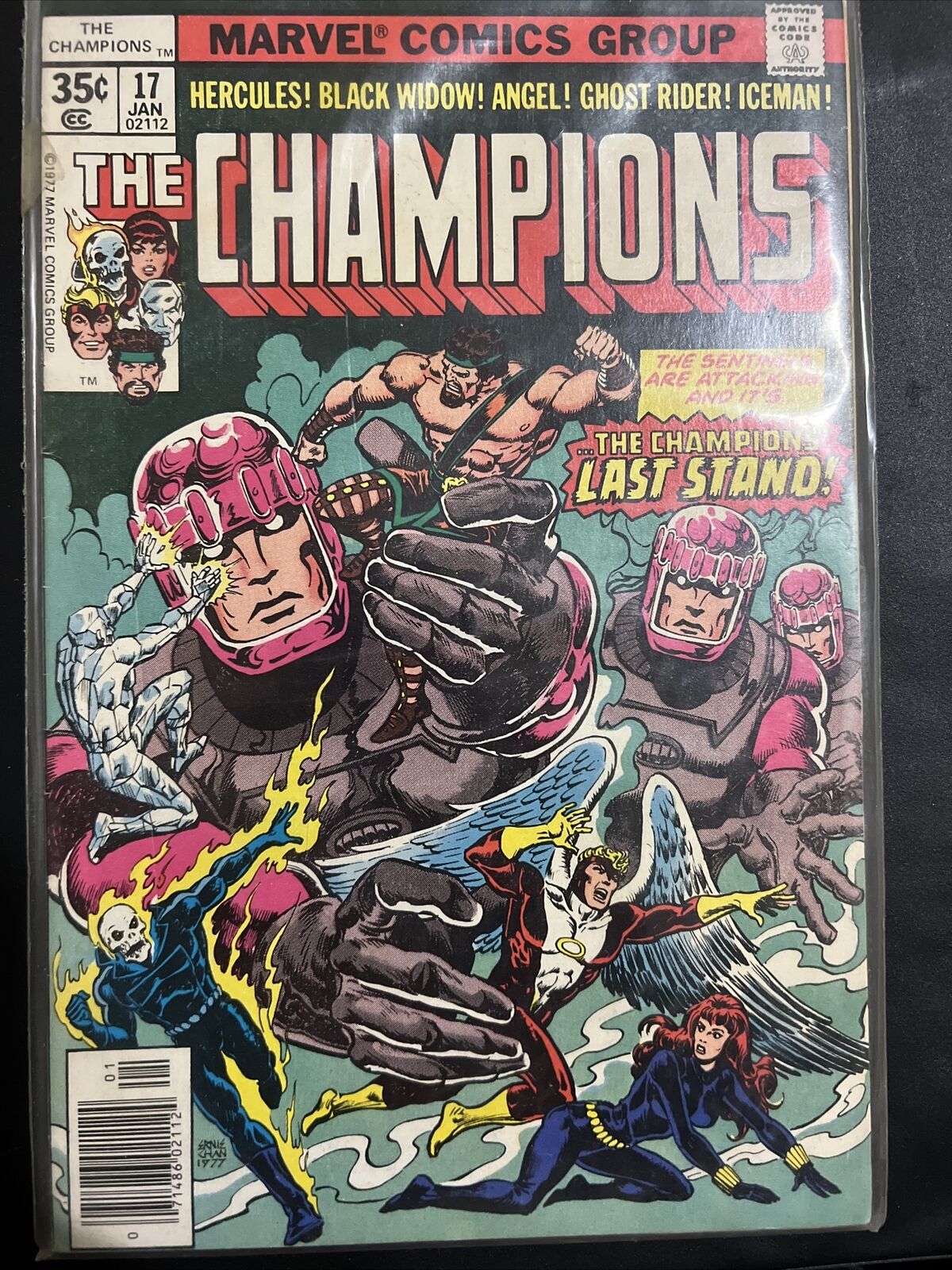 THE CHAMPIONS #17 Jan 1978 Ghost Rider Black Widow Angel Sentinels Final Issue