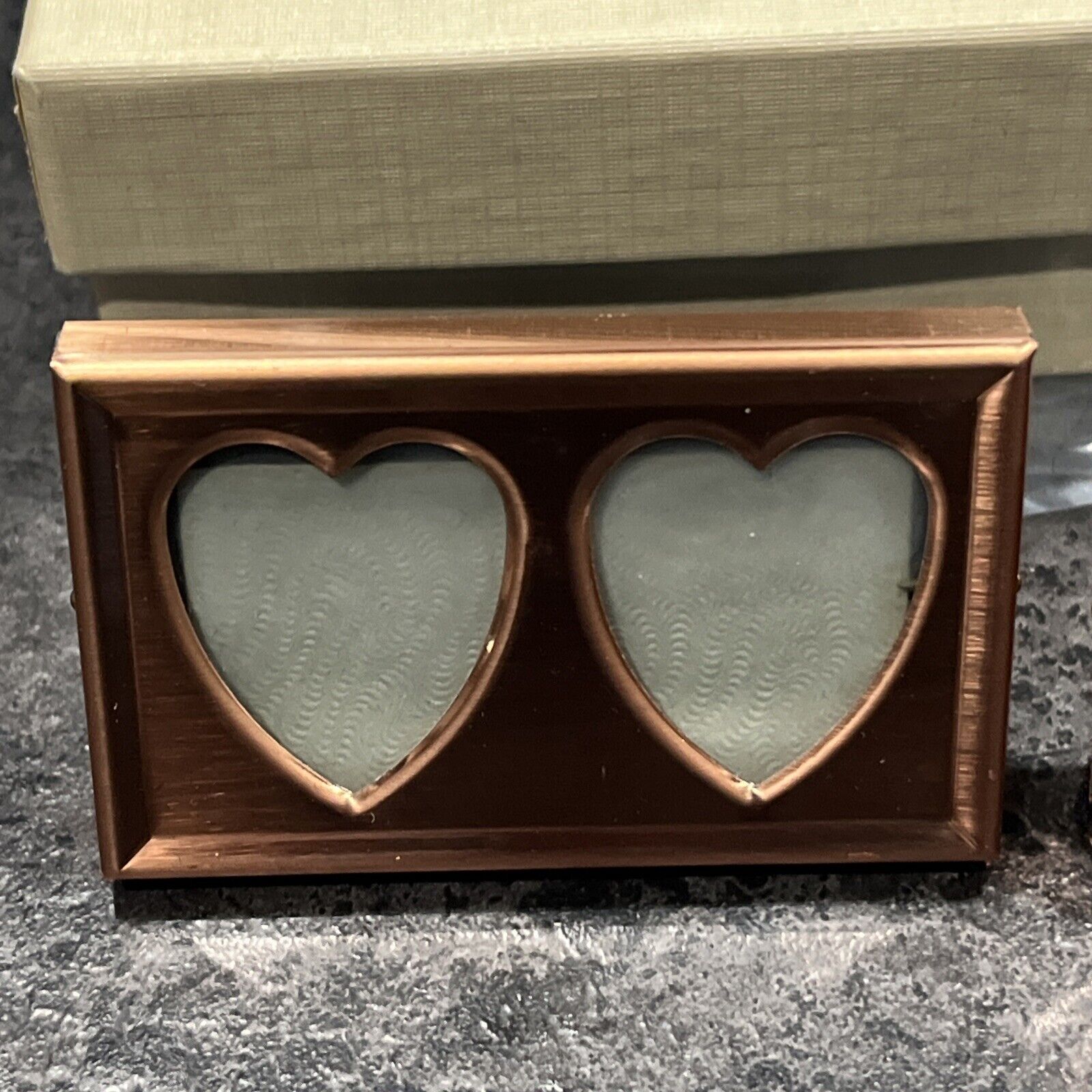 Vintage Heart Picture Frames  Copper miniature Coppercraft Guild NOS Box