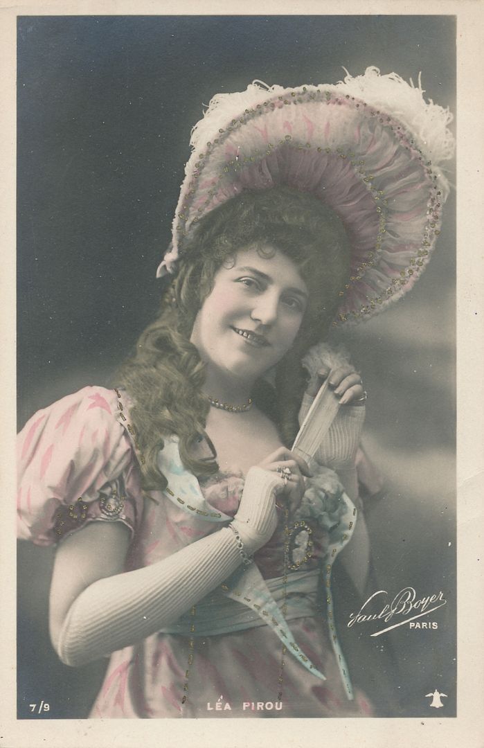 Lea Pirou Hand Colored Real Photo Postcard rppc - French Soprano -udb (pre 1908)
