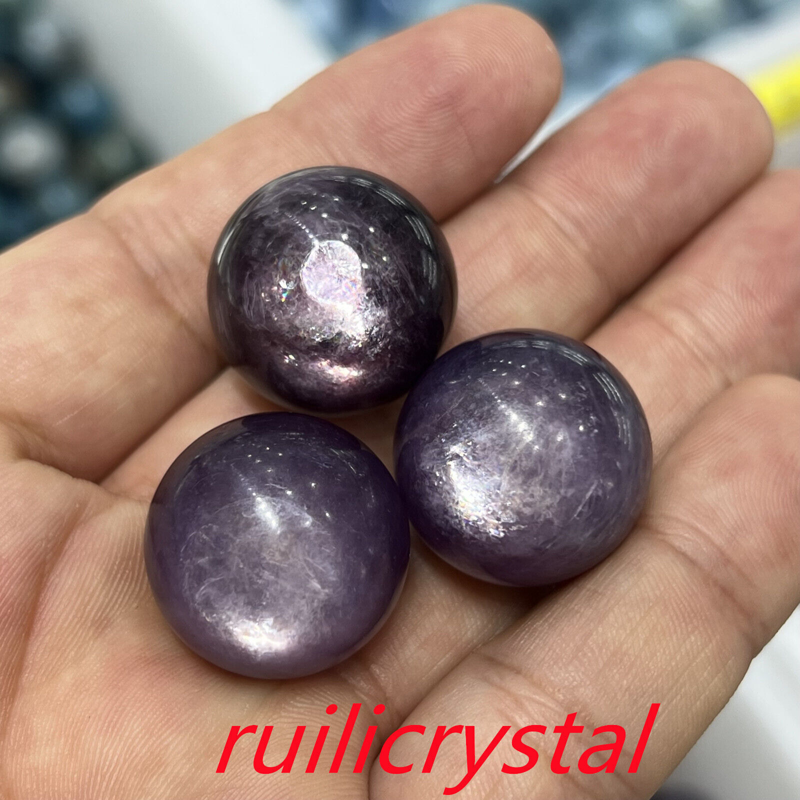 Top！3pcs Natural purpurite Quartz Sphere Crystal Ball Reiki Healing20mm+