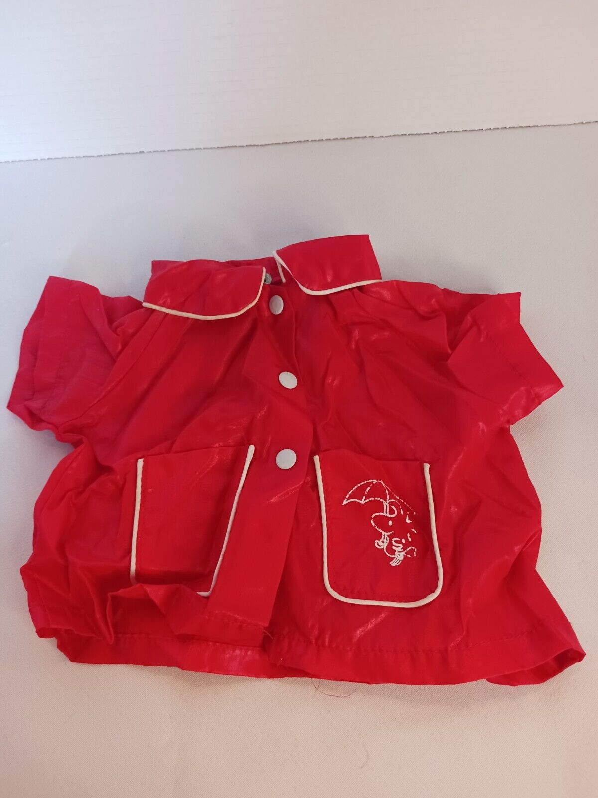 Vintage 1970s Peanuts Belle Red Raincoat without Removable Hood 