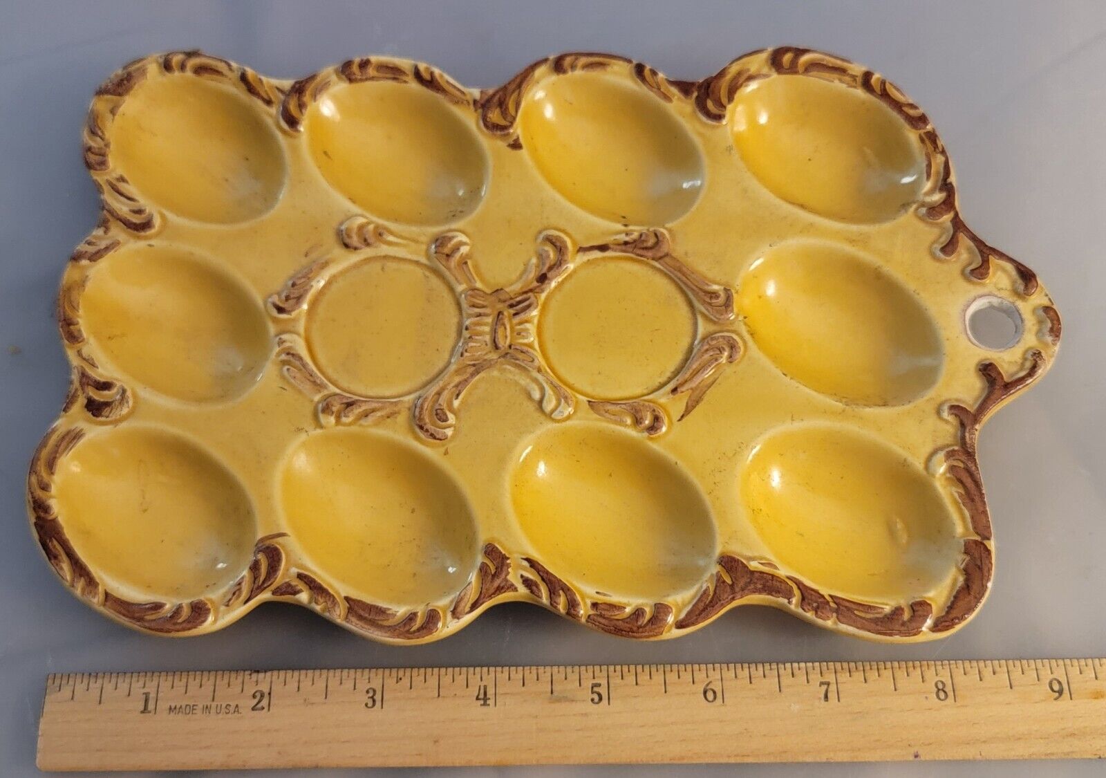 Vintage Gold Deviled Egg Plate Made In Japan 9