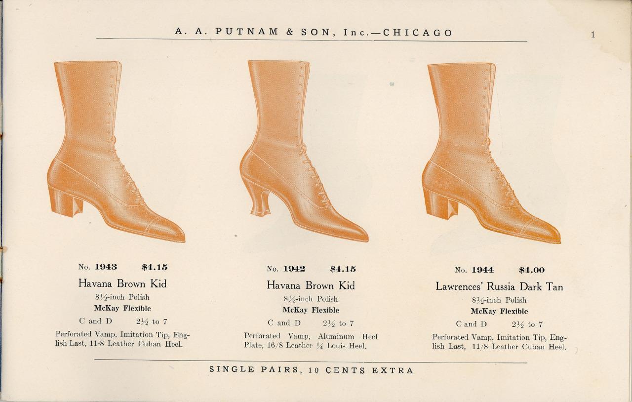 1917 CHICAGO A. A. PUTNAM & SON SHOE CATALOG Women & Men NICE GRAPHICS VG