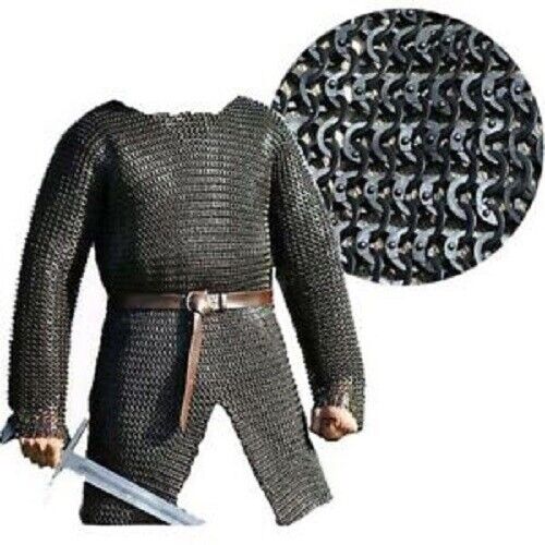 Flat Riveted With Flat Washer Chainmail shirt 10 mm large Size full sleeve 