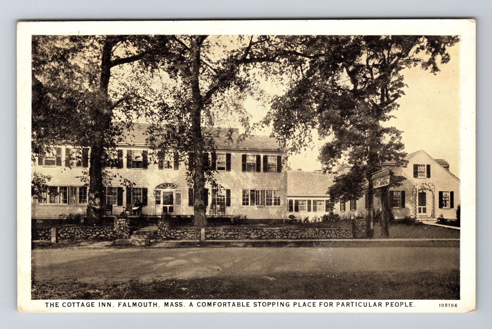 Falmouth MA-Massachusetts, The Cottage Inn Antique Vintage Souvenir Postcard