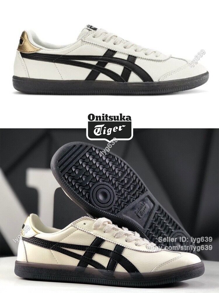 Onitsuka Tiger Unisex Tokuten Running Shoes White Black Gold 1183B938-100 New