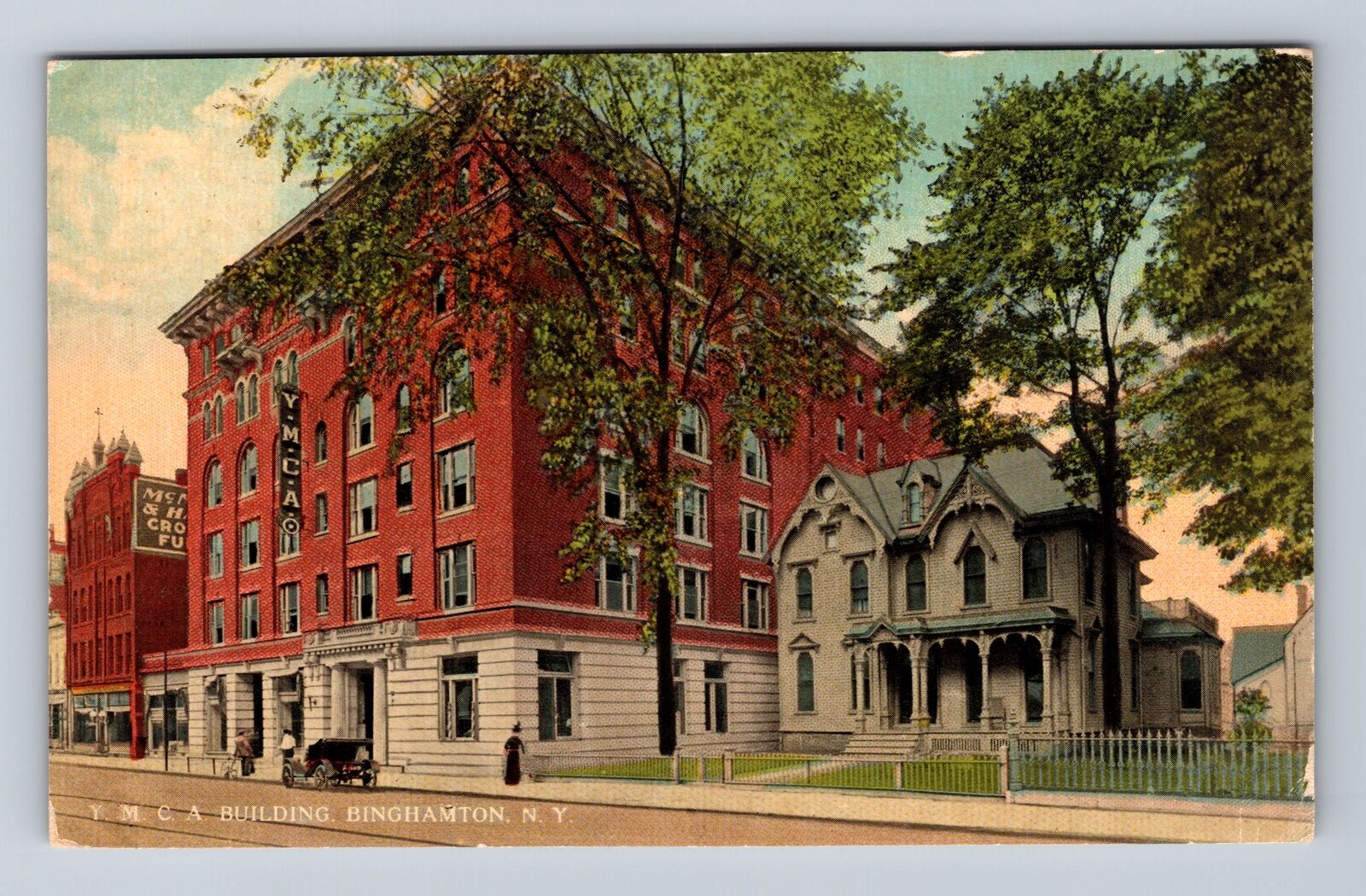 Binghamton NY-New York, YMCA Building, Advertisement, Vintage c1913 Postcard