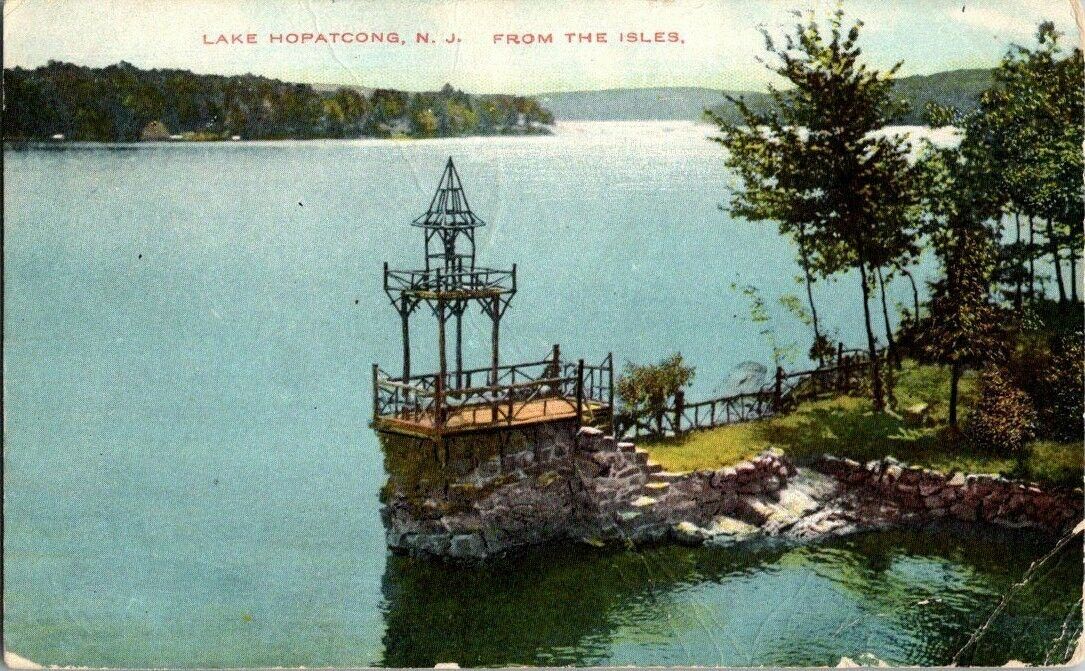 EARLY 1900\'S. LAKE HOPATCONG, NJ FROM THE ISLES. POSTCARD r3