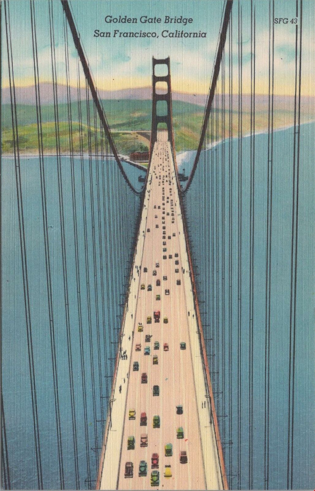 Postcard Golden Gate Bridge San Francisco CA 