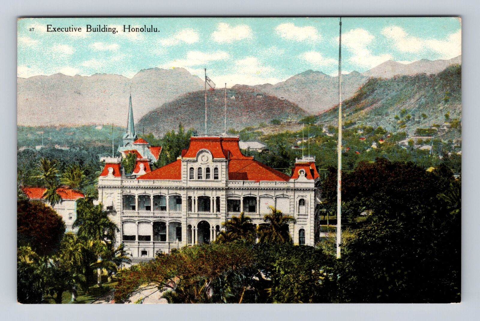 Honolulu HI-Hawaii, Executive Building, Antique, Vintage Souvenir Postcard