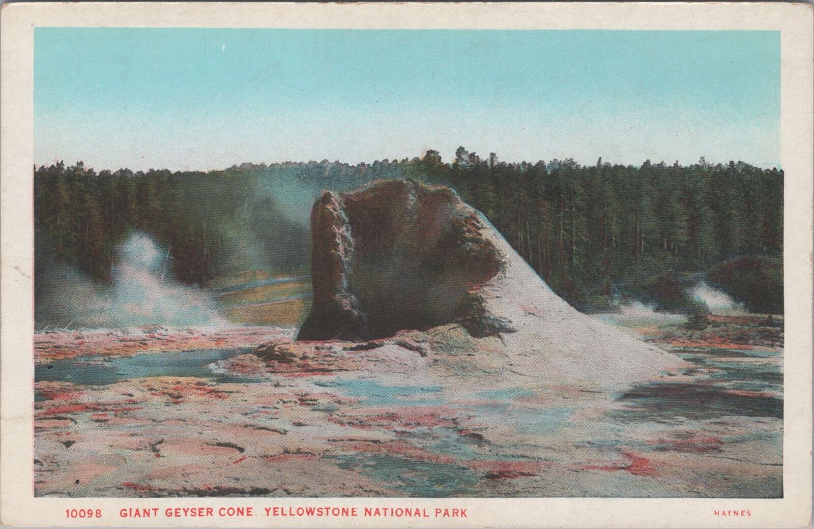 Giant Geyser Cone Yellowstone National Park Haynes 10098 Unposted Postcard