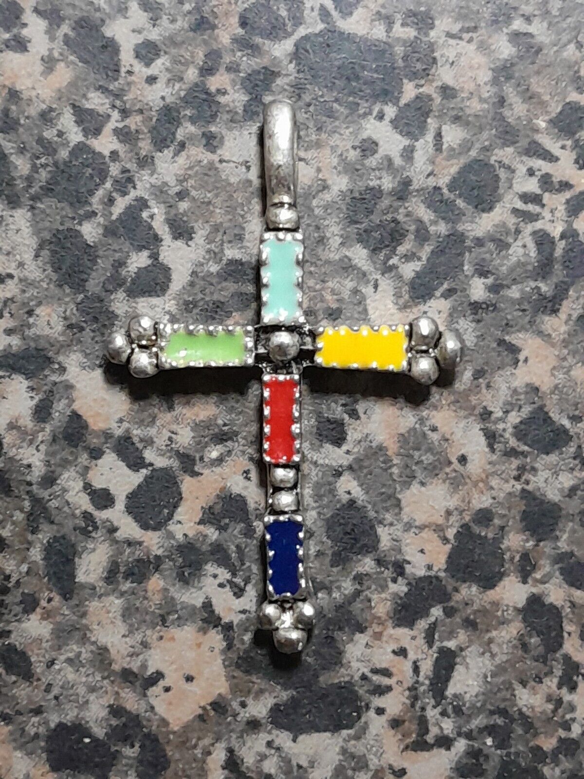 Vintage Multi Colored Cross Medal