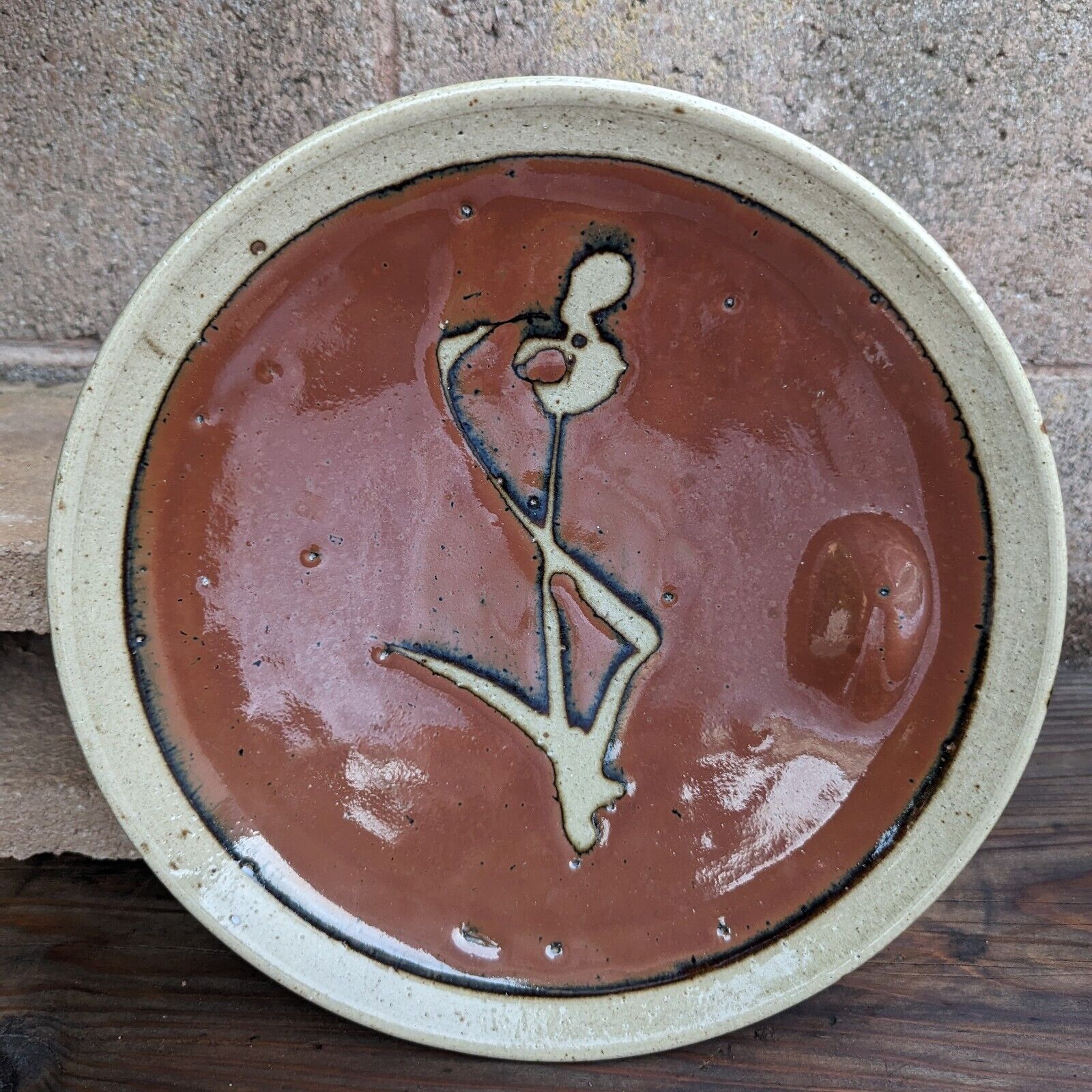 Vintage Japanese Mashiko Ceramic HAMADA SHOJI Studio Pottery Cane Plate