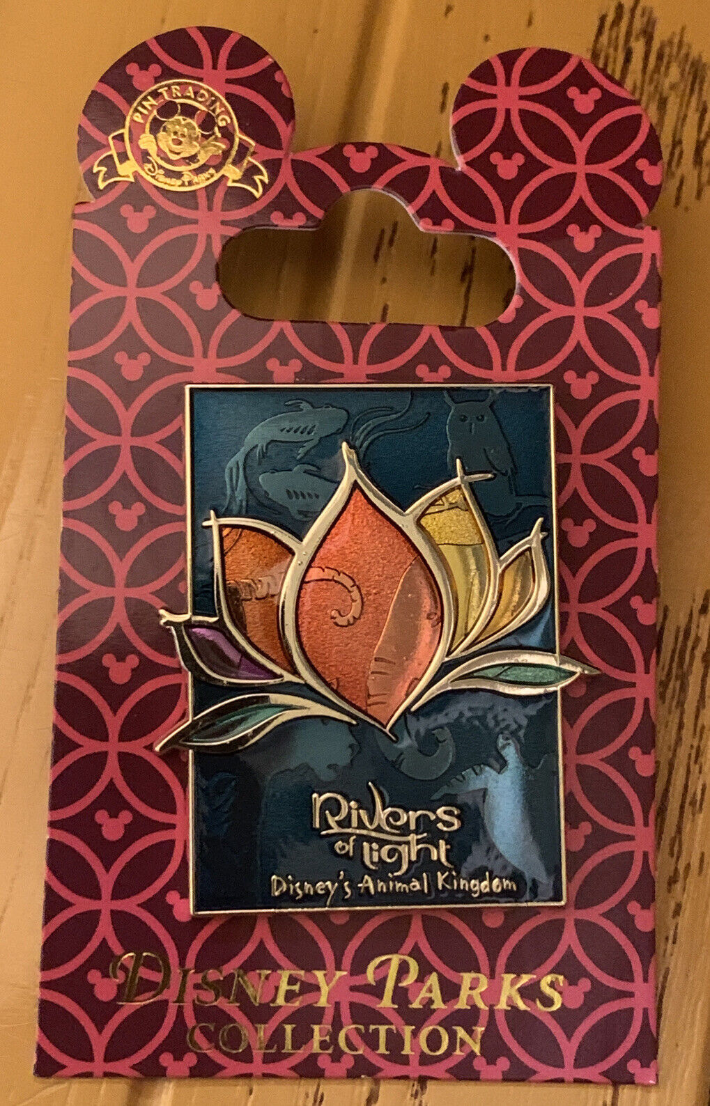 Disney Animal Kingdom Rivers of Light Show Stained Glass Trading Pin New OE Pin