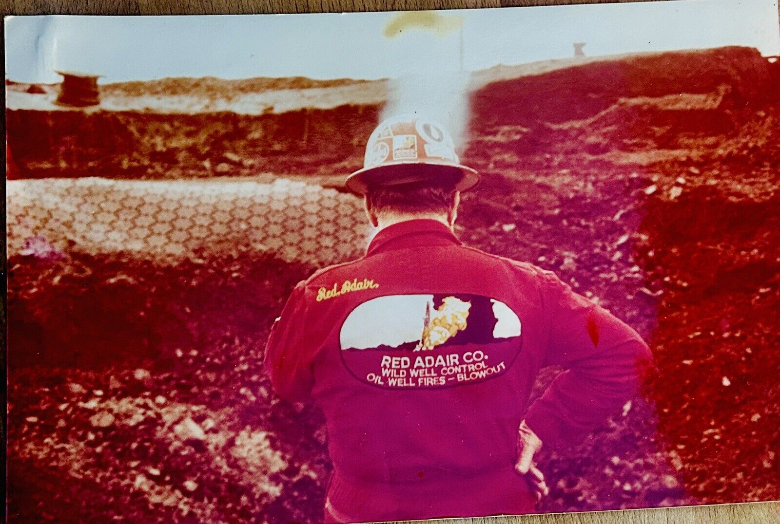 10”x6” Original Photo Of Red Adair Man Versus Gas Well 