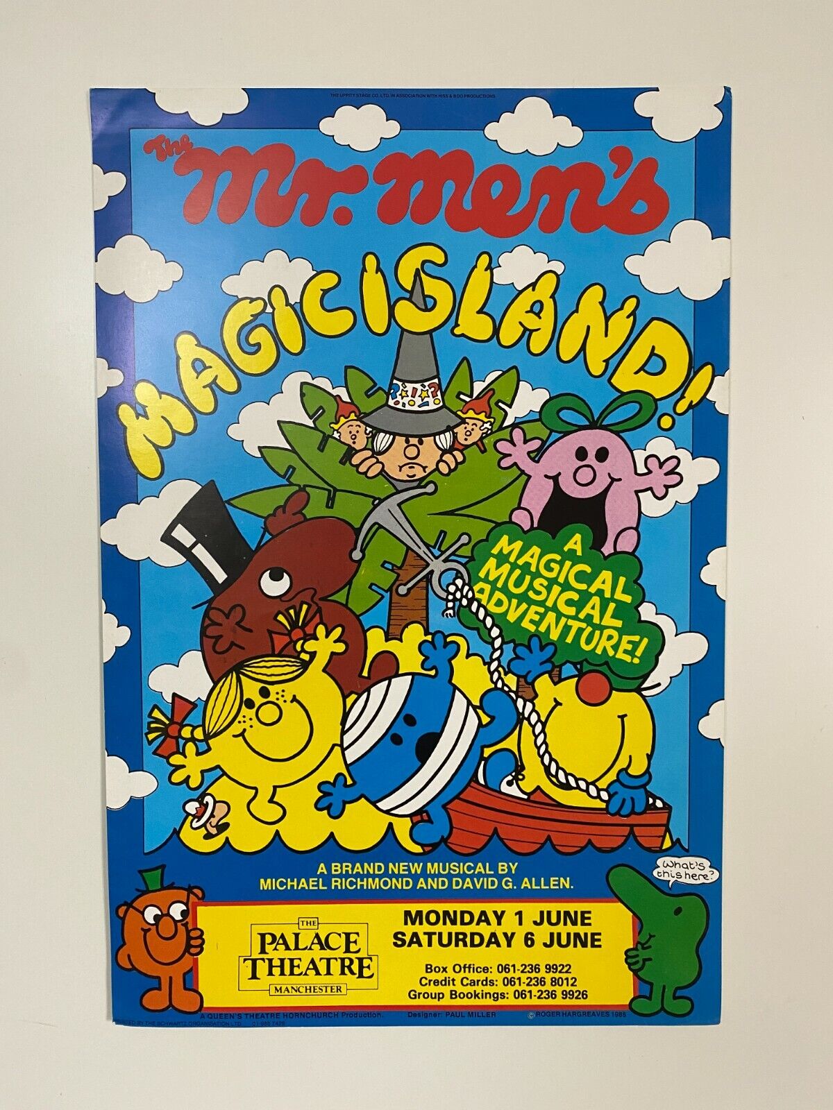 Mr Men's Magic Island The Palace Theatre Manchester Original Window Poster 1986 