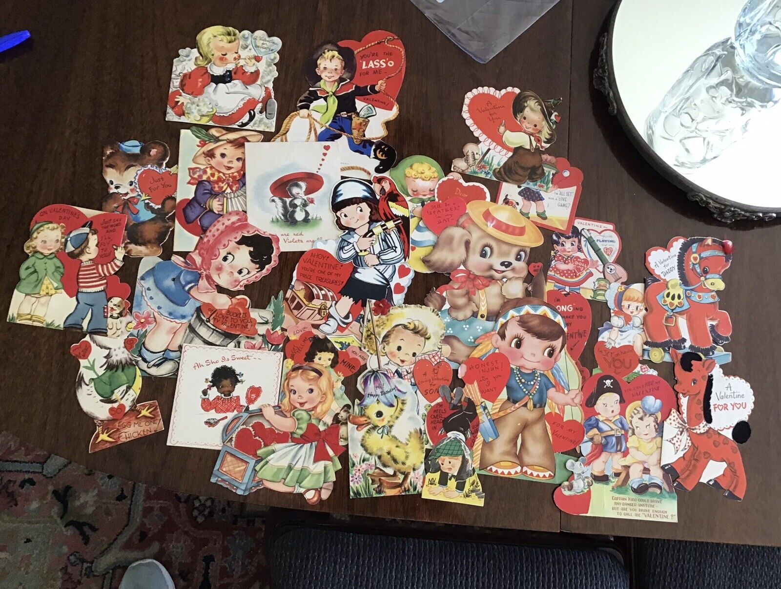 Vintage Lot  of 24 1940’s Children’s  Valentine’s Cards - Used