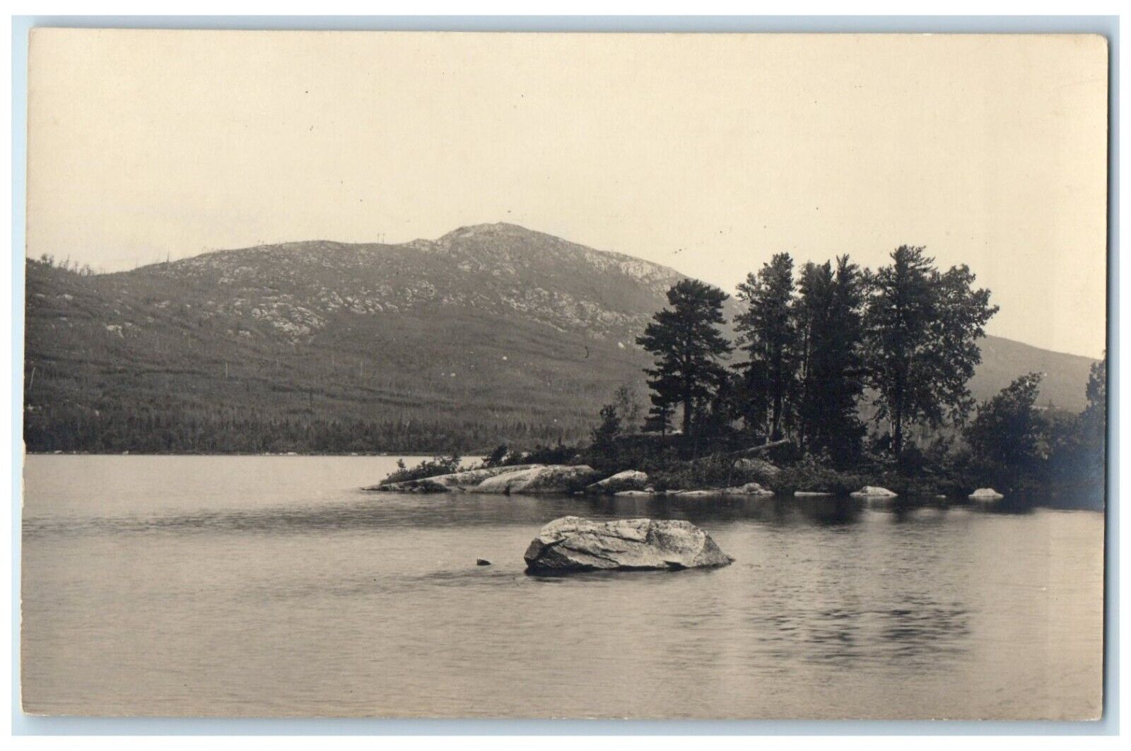 c1910's Sally Mountain From Lake Attean Jackman Maine ME RPPC Photo Postcard