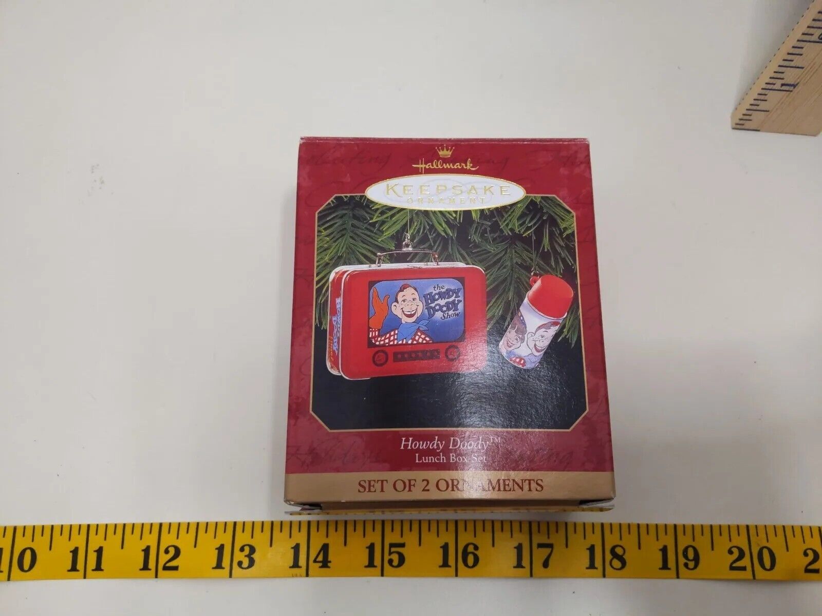 1999 Hallmark Keepsake HOWDY DOODY 2pc. Lunch Box Set Christmas Ornament