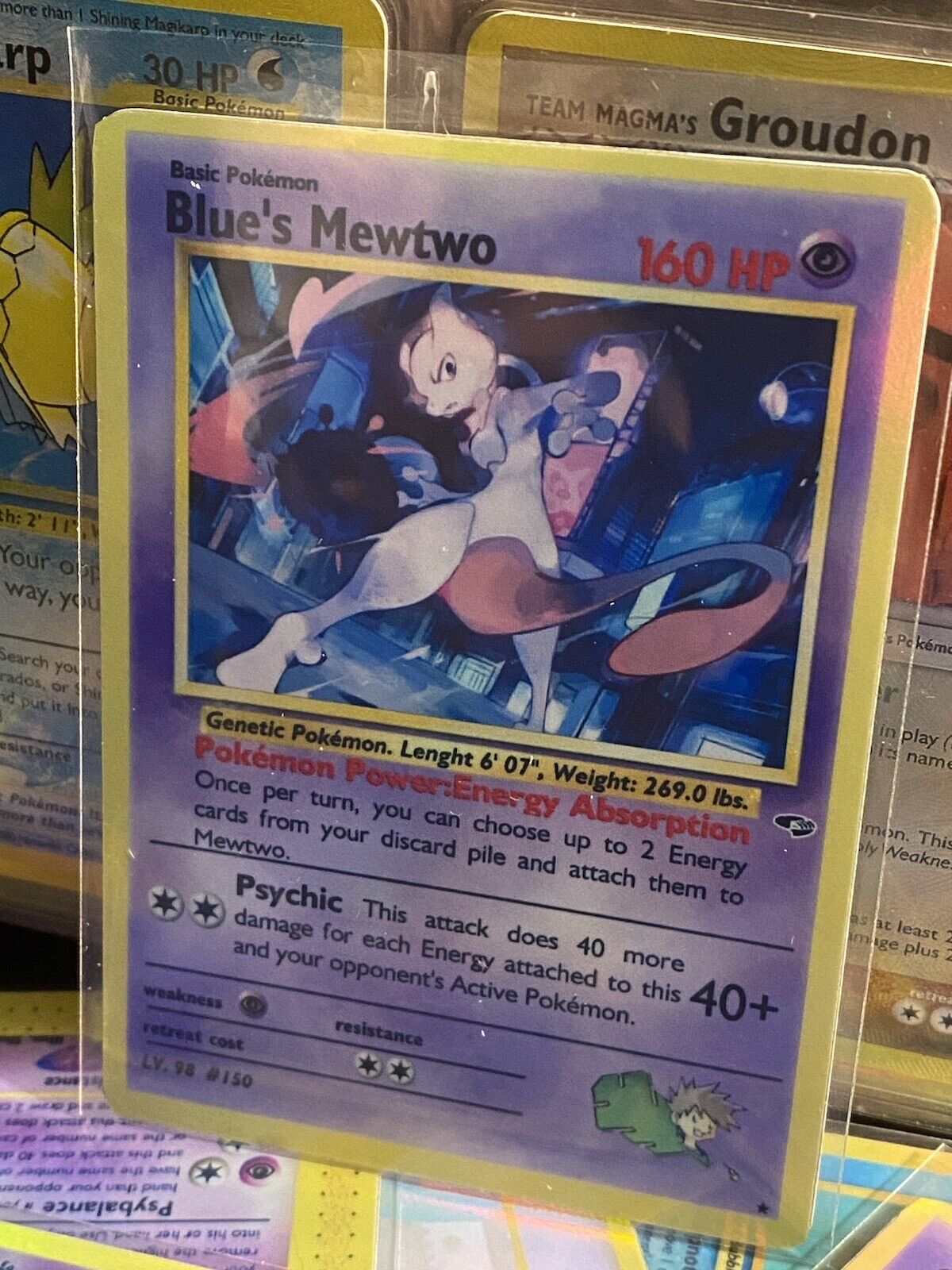 Blue Mewtwo Goddess Story Girl Anime Waifu Holofoil Card