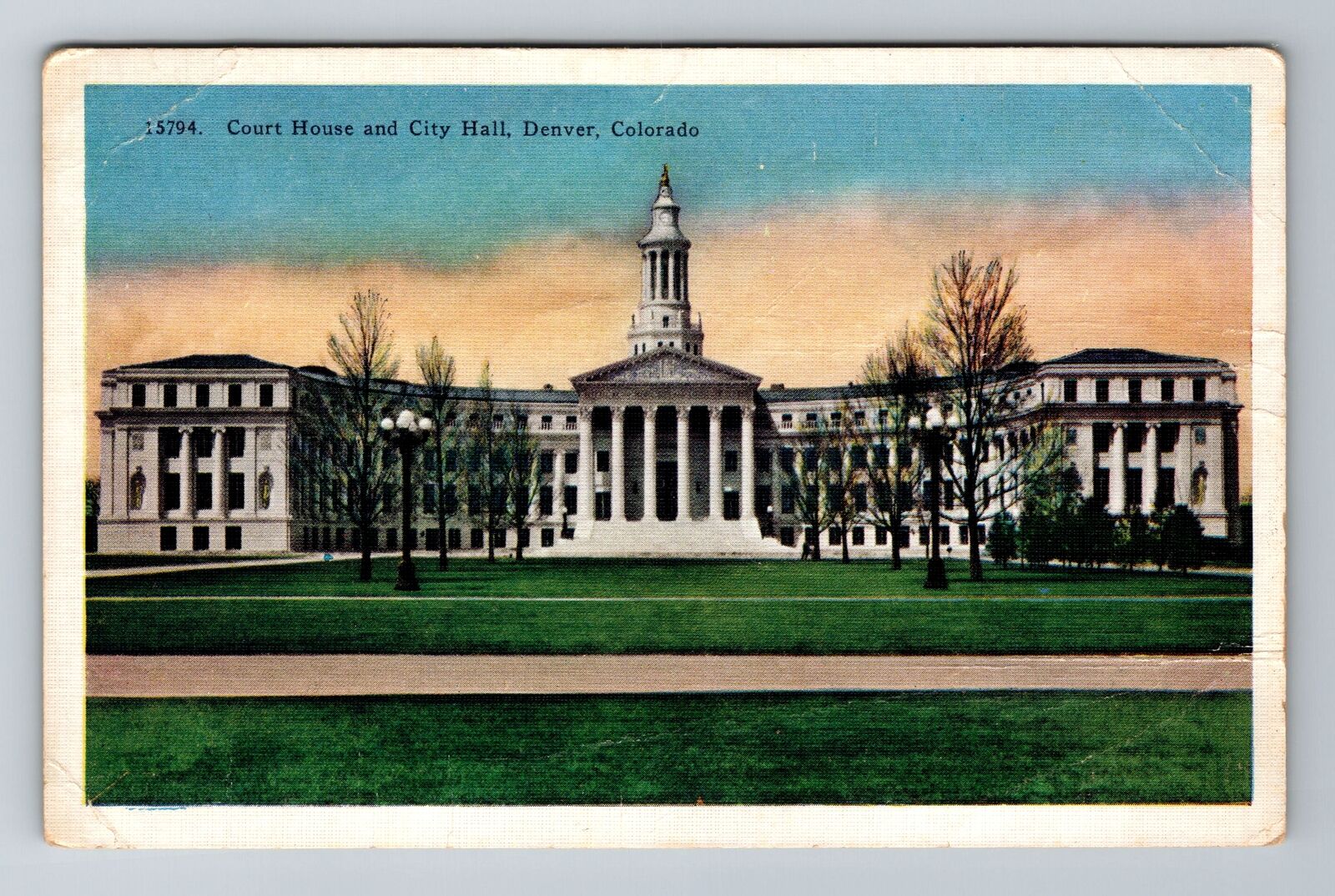 Denver CO-Colorado, Court House And City Hall, Antique, Vintage Postcard