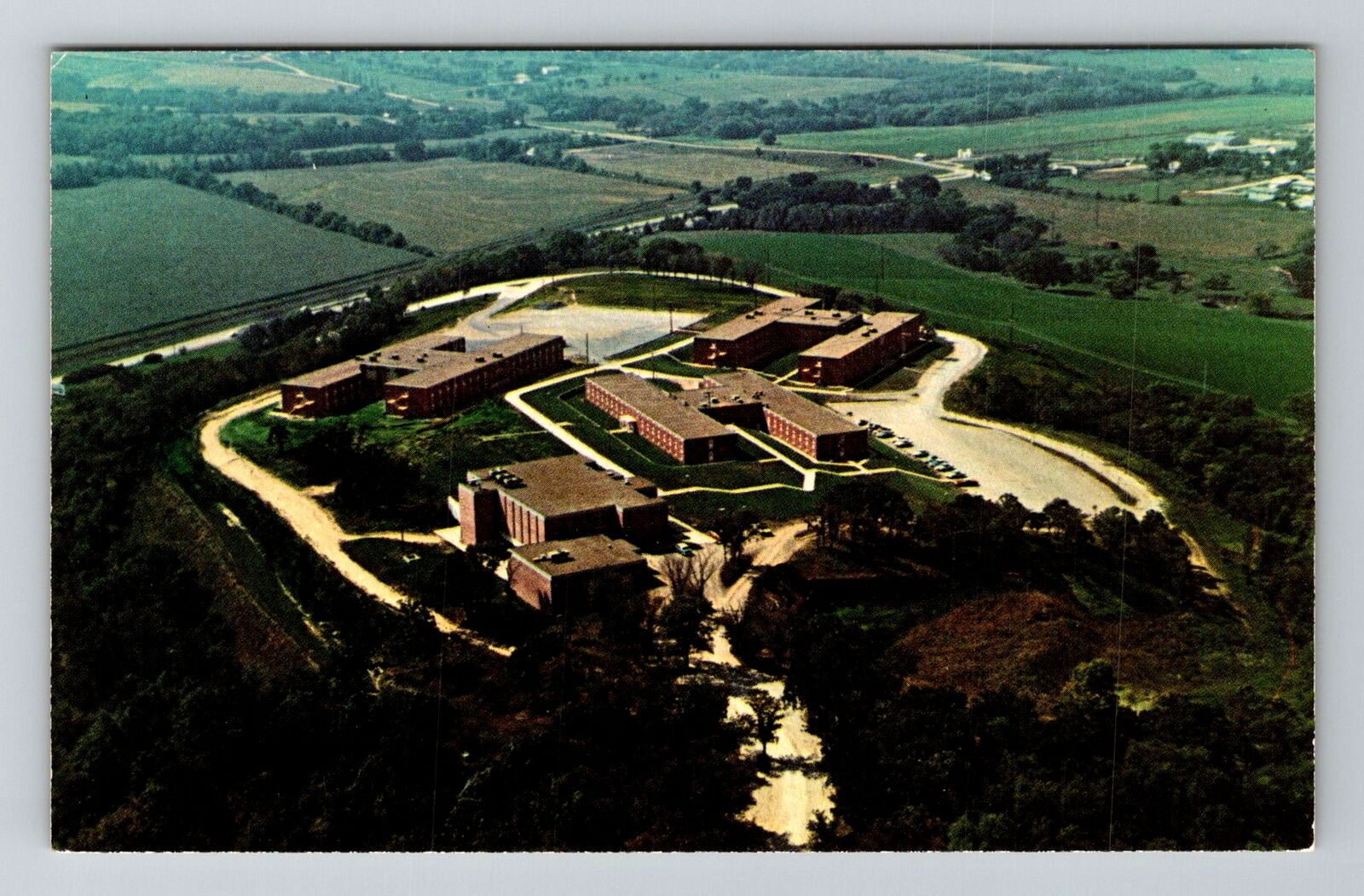 Denison IA-Iowa, Aerial of Midwestern College, Vintage Postcard