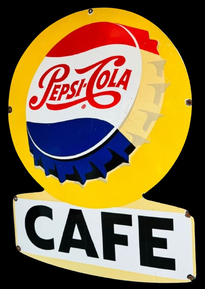 PORCELIAN PEPSI-COLA ENAMEL SIGN SIZE 36 INCHES HEIGHT