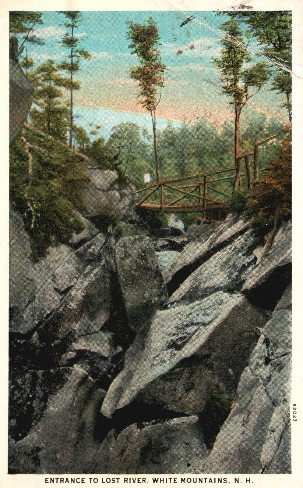 Vintage Postcard 1960 Entrance Lost River Bridge White Mountains New Hampshire