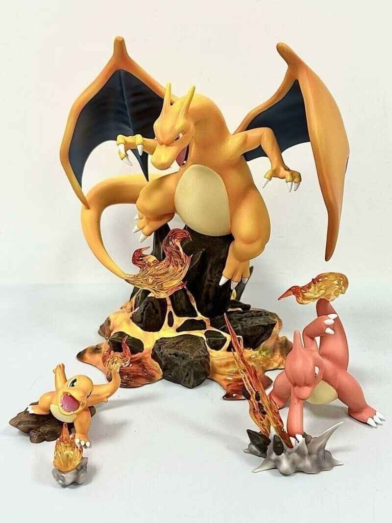 Anime Pokemon Charizard Charmander Charmeleon Statue boxed figure gift toy decor