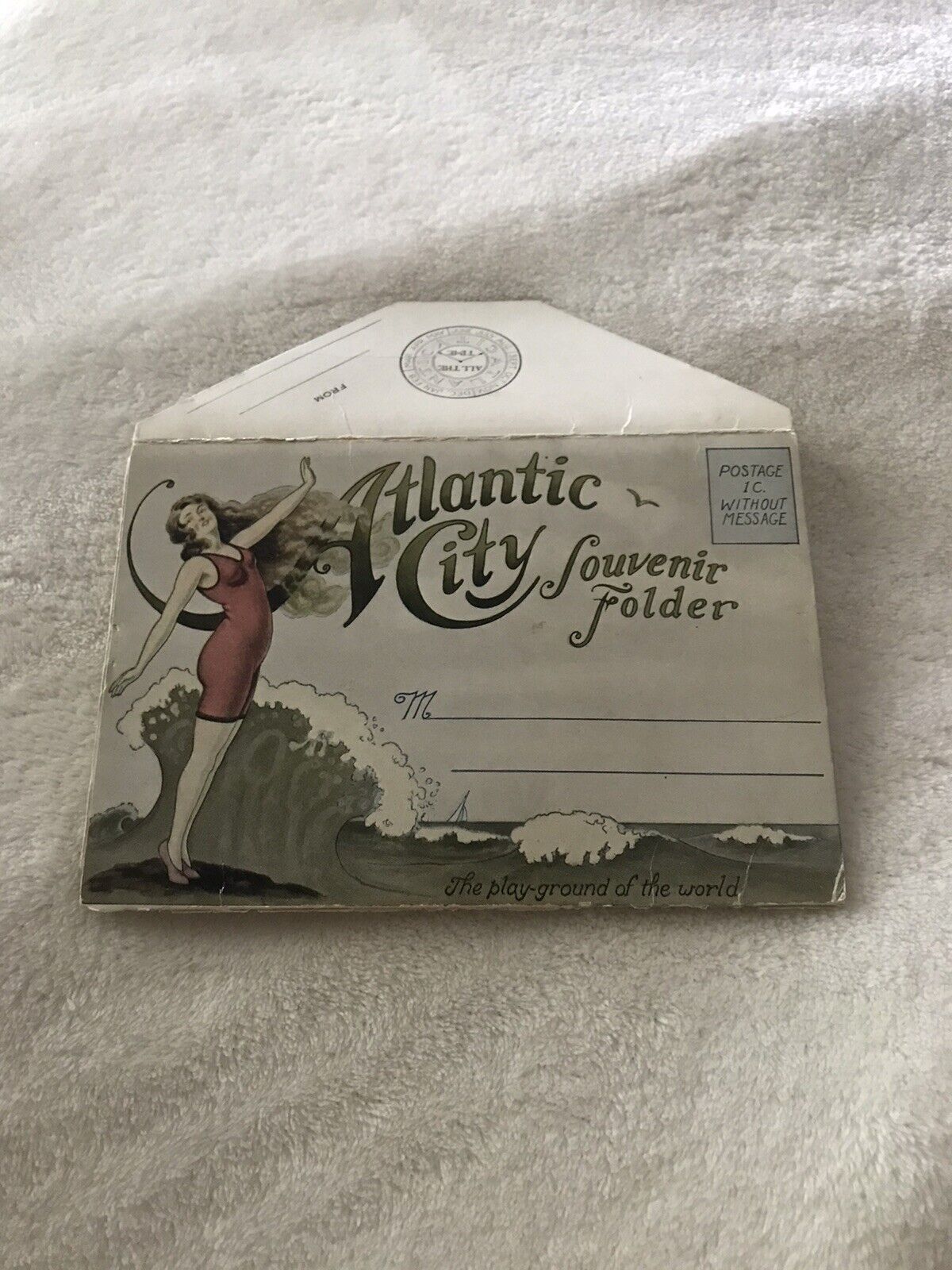 Atlantic City Postcard Souvenir Folder Vintage Victorian antique photo Book