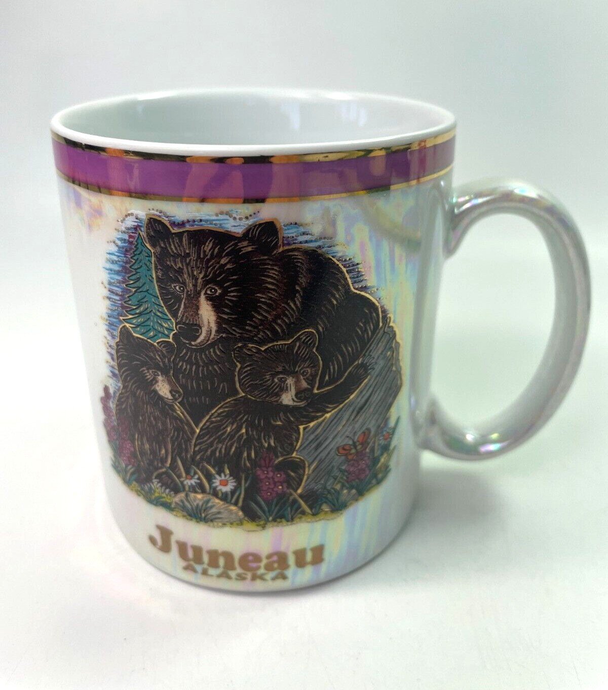 Juneau Alaska Black Bears Coffee Mug Happy Family Black Bears 10oz Souvenir B43