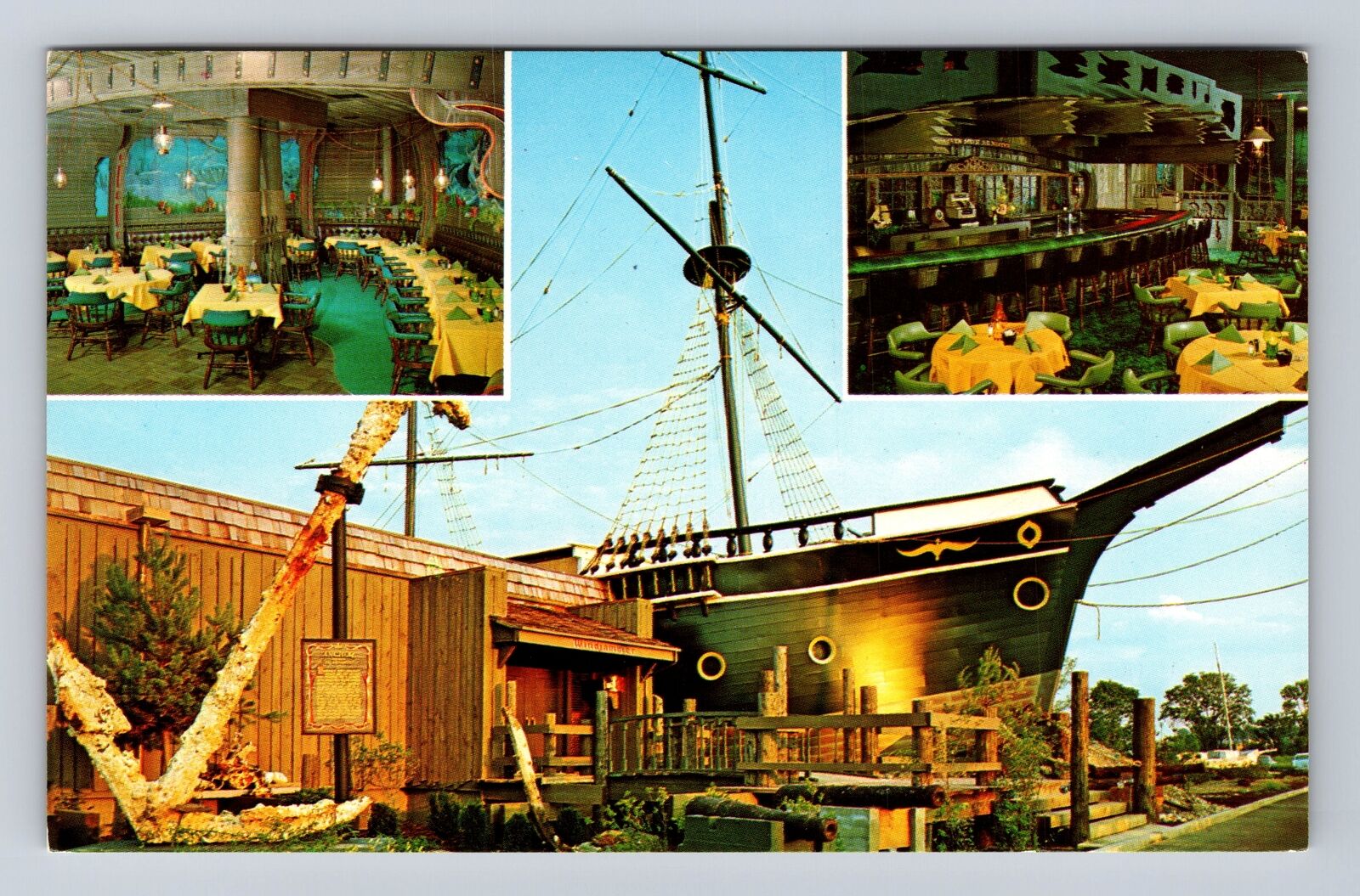 Cincinnati OH-Ohio, Windjammer Restaurant, Advertising, Vintage Postcard