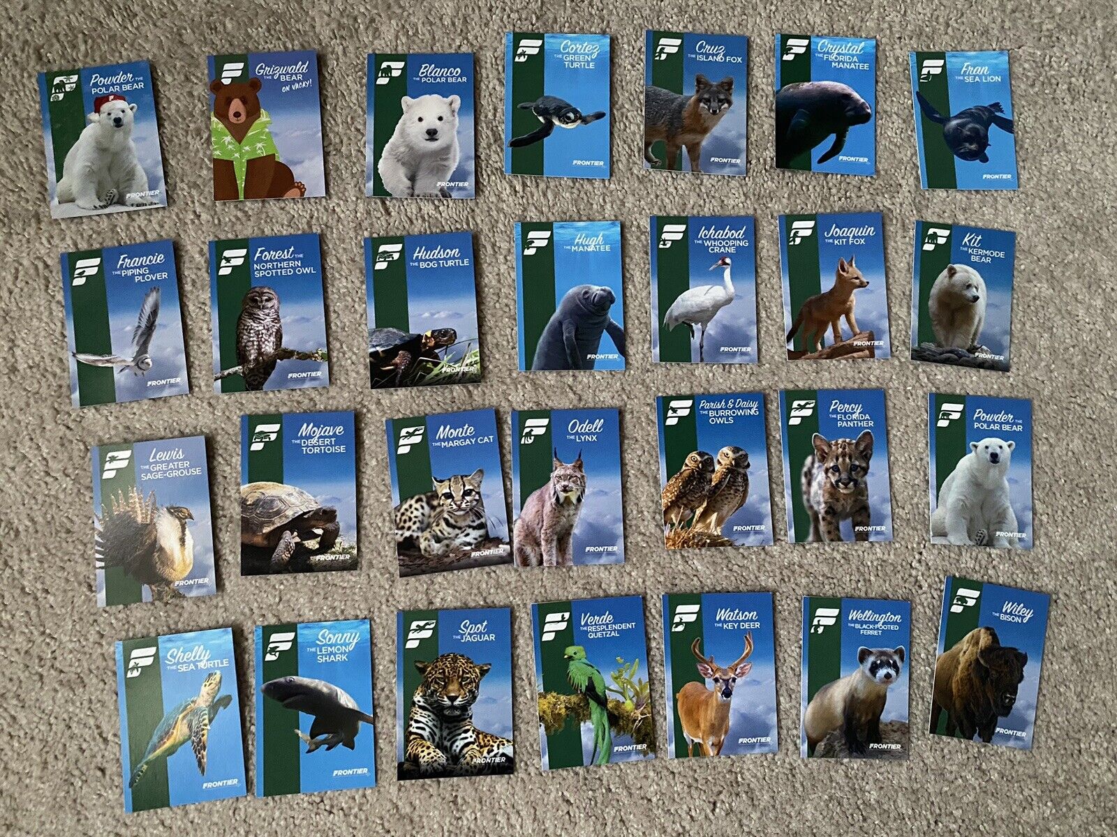 Frontier Airlines Trading Cards - 28 Card Lot 