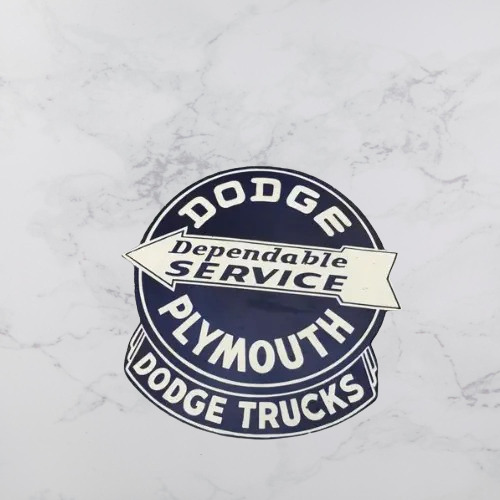 Dodge Plymouth Porcelain Enamel Heavy Metal Sign 24 x 25 Inches Double  Side