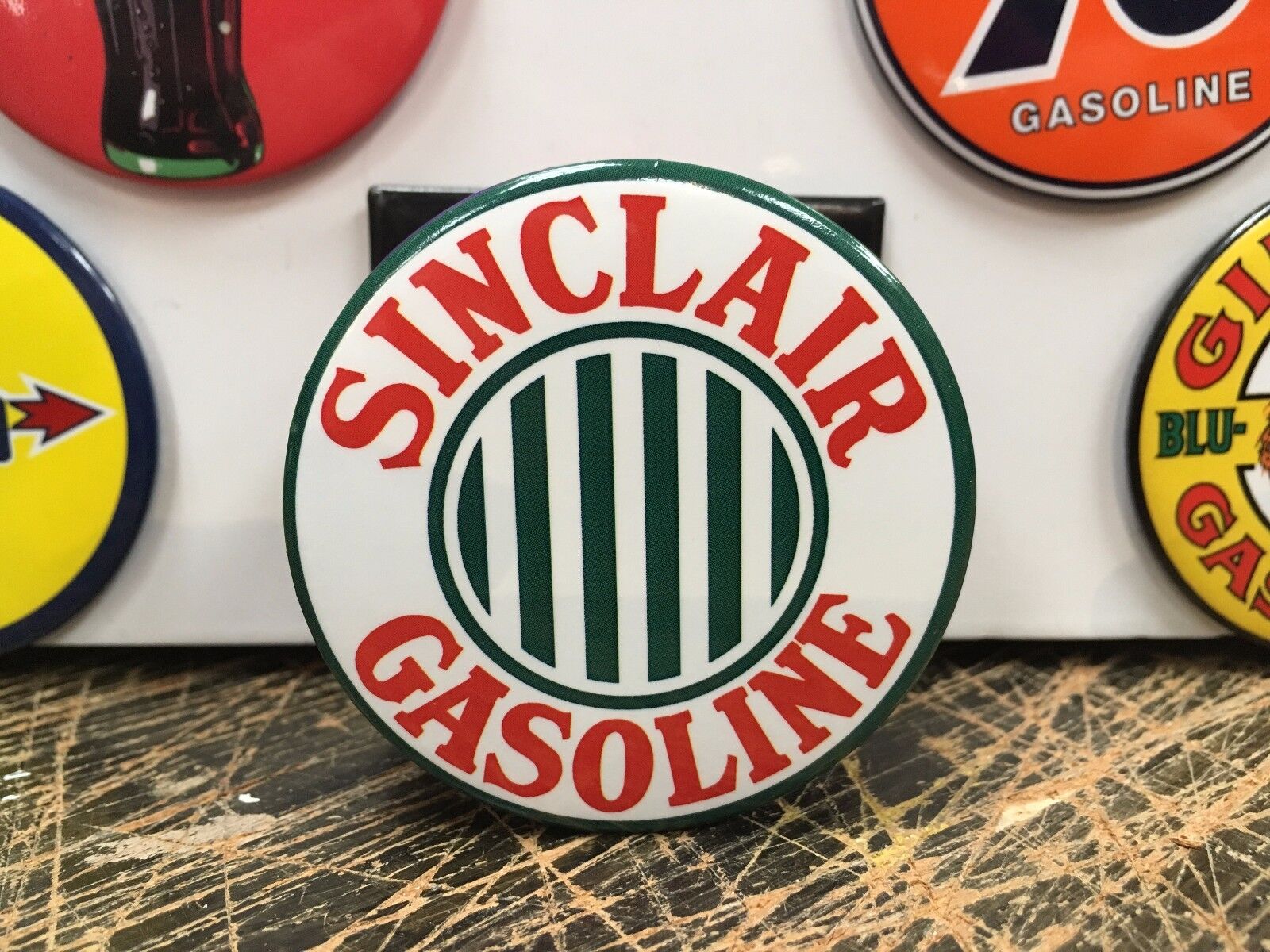 classic SINCLAIR STRIPES GASOLINE full backed refrigerator MAGNET