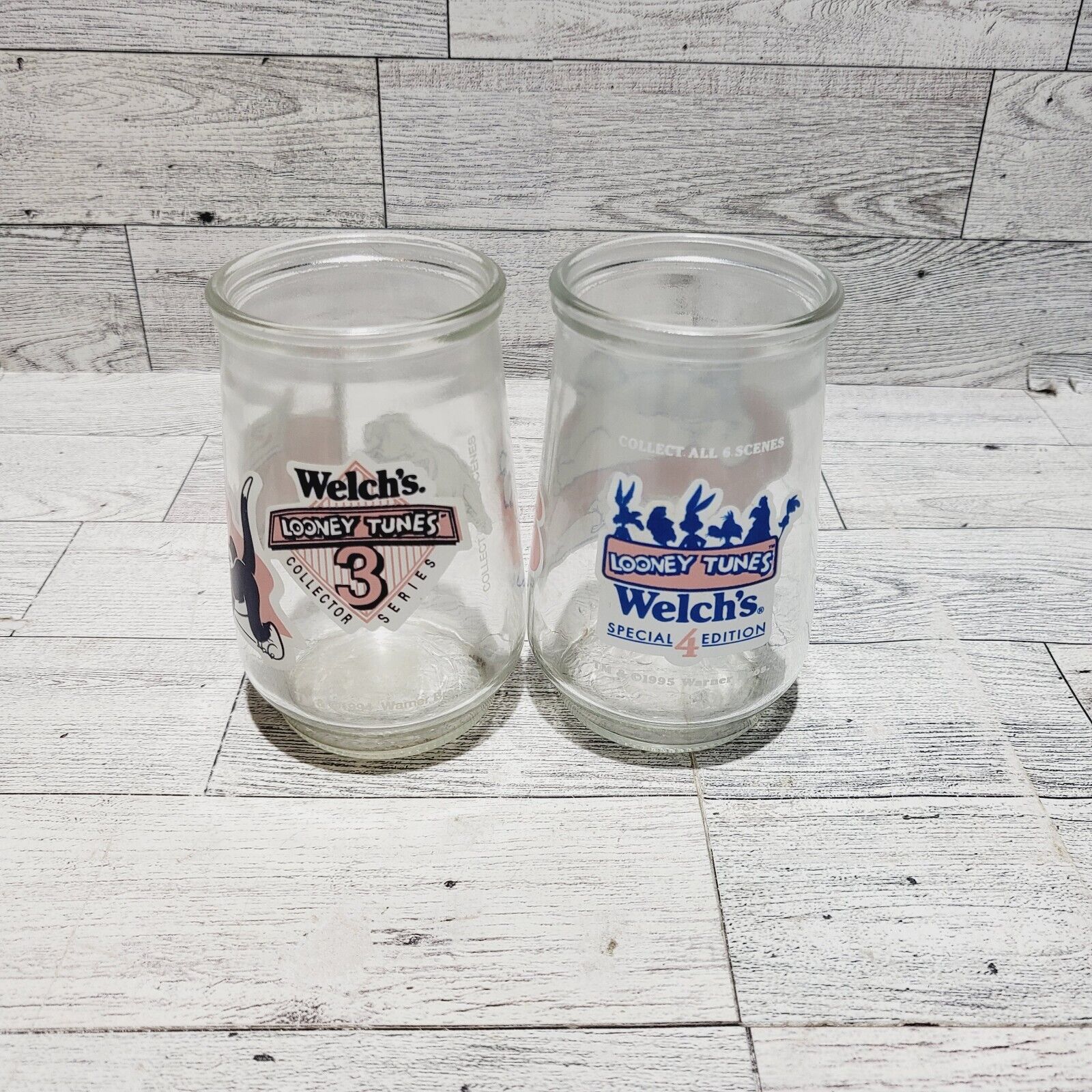 Vintage Welch’s Collector Jelly Glasses (2) Foghorn & Sylvester