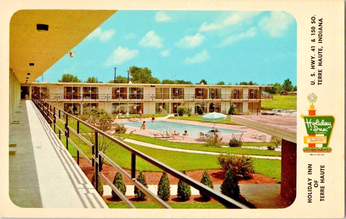 Holiday Inn of Terre Haute Indiana vintage postcard a66