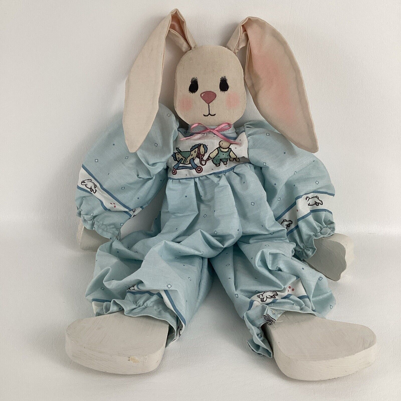 Vintage Daisy Kingdom Bertie Bunny #4251 Completed Handmade 90s Decor Rabbit