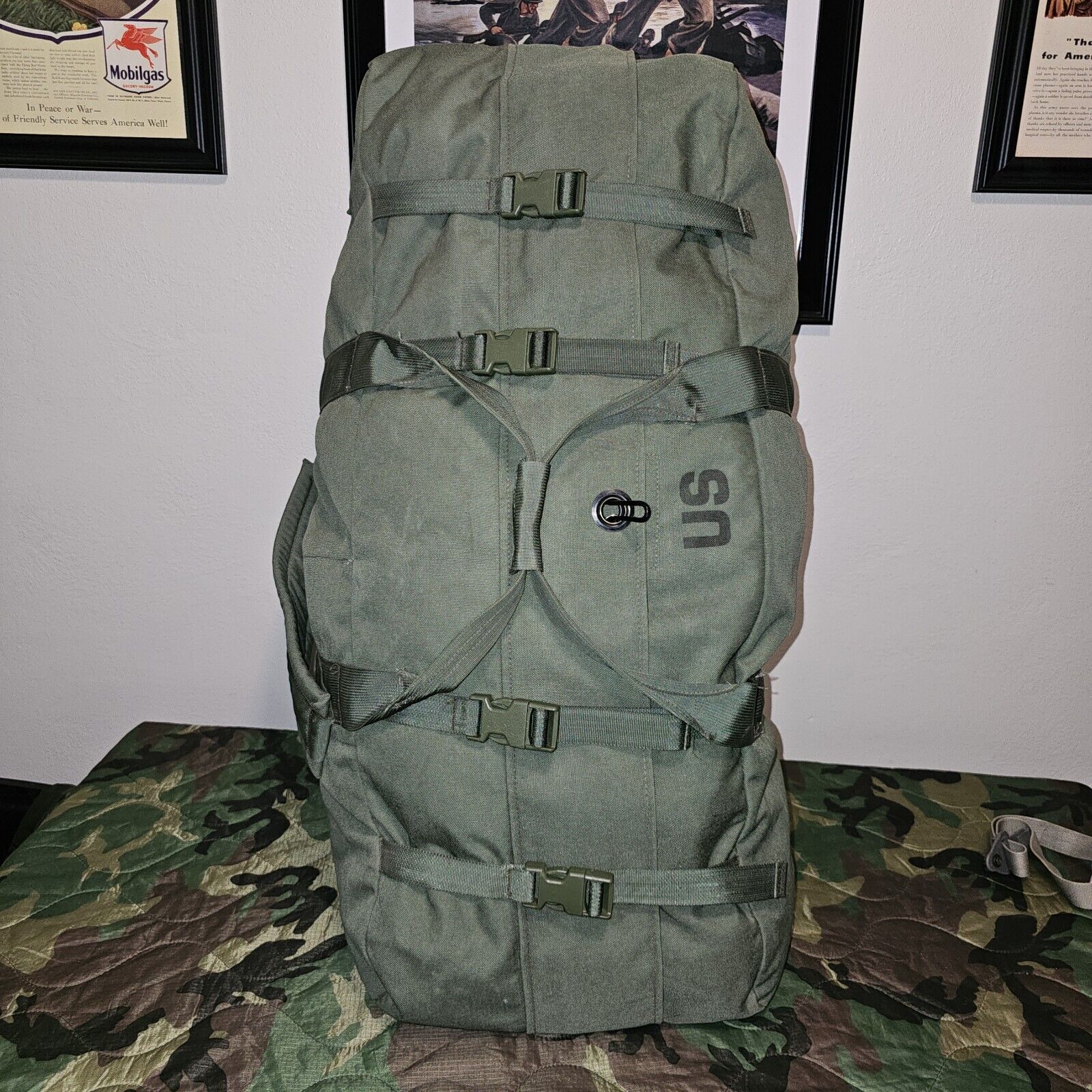 US Military Improved Duffel Bag ZIPPERED Duffle Bag USGI 8465-01-604-6541 VGC