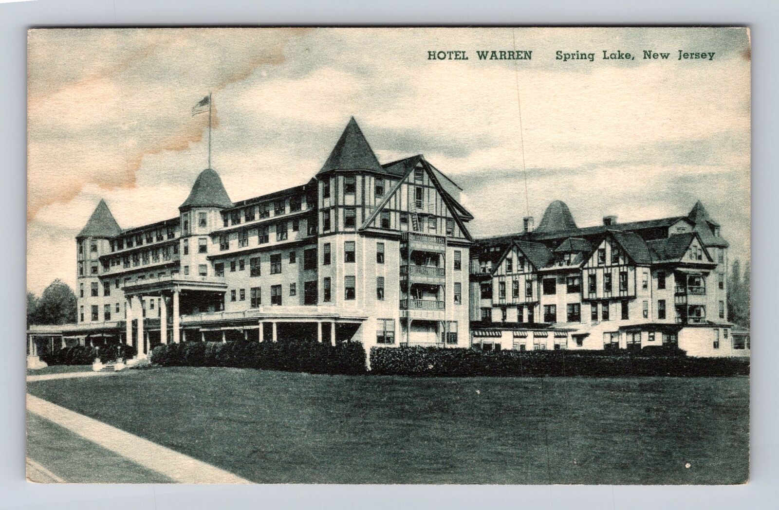 Spring Lake NJ-New Jersey, Hotel Warren Advertising, Antique Vintage Postcard
