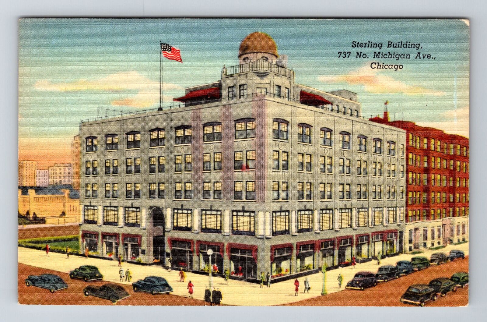 Chicago IL-Illinois, Sterling Building Vintage Souvenir Postcard