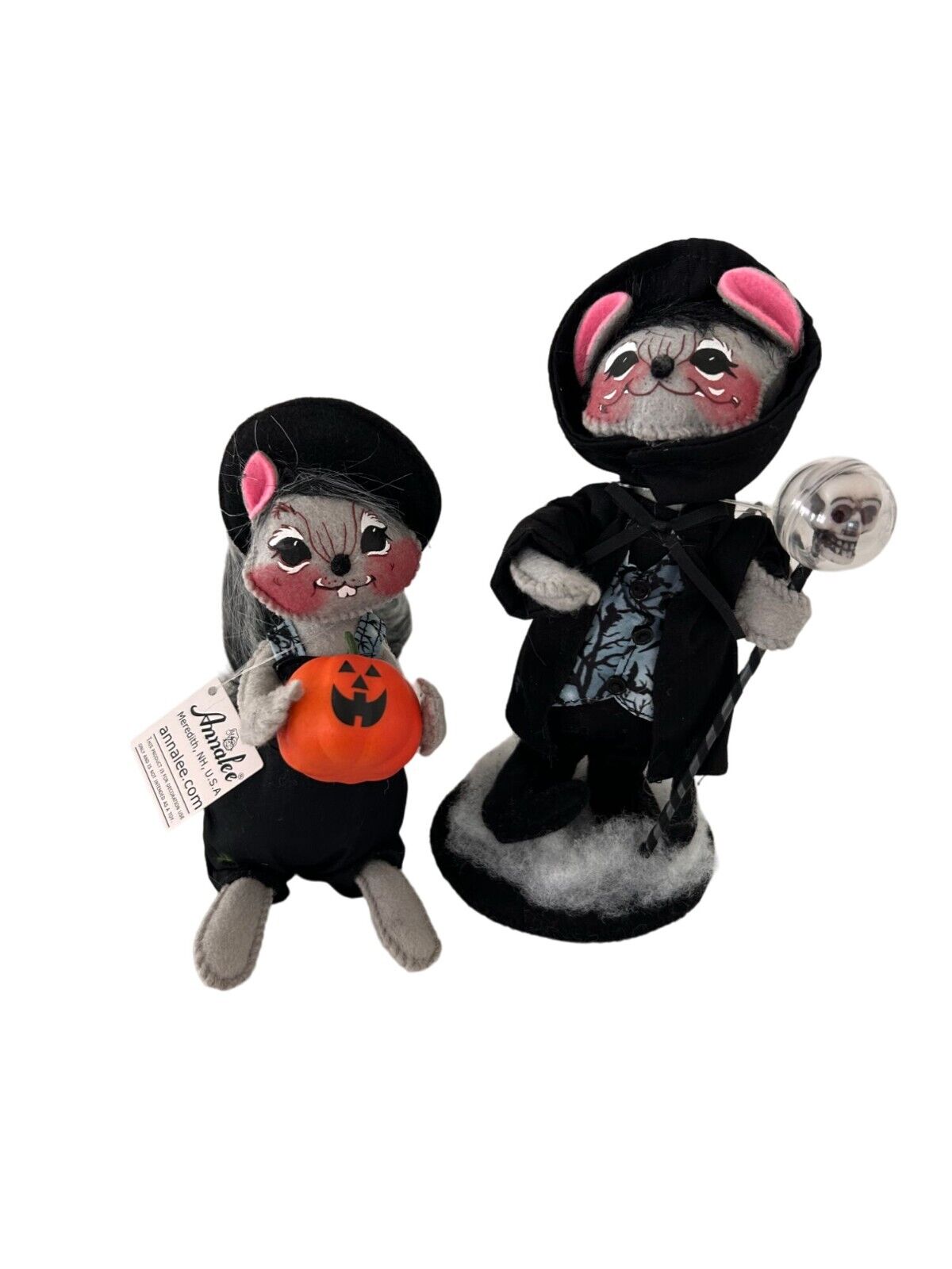 ANNALEE 6” Halloween Midnight Squirrel Pumpkin Figures NEW New with tags