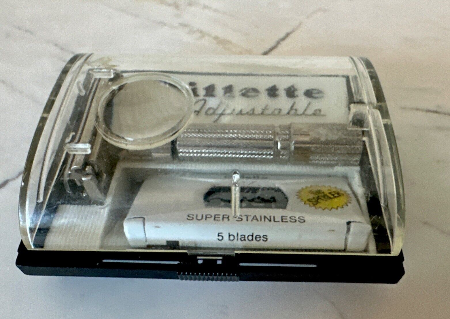 Vintage Gillette Fat Boy Adjustable 195 DE Safety Razor Set/1961/G-2/ CLEAN
