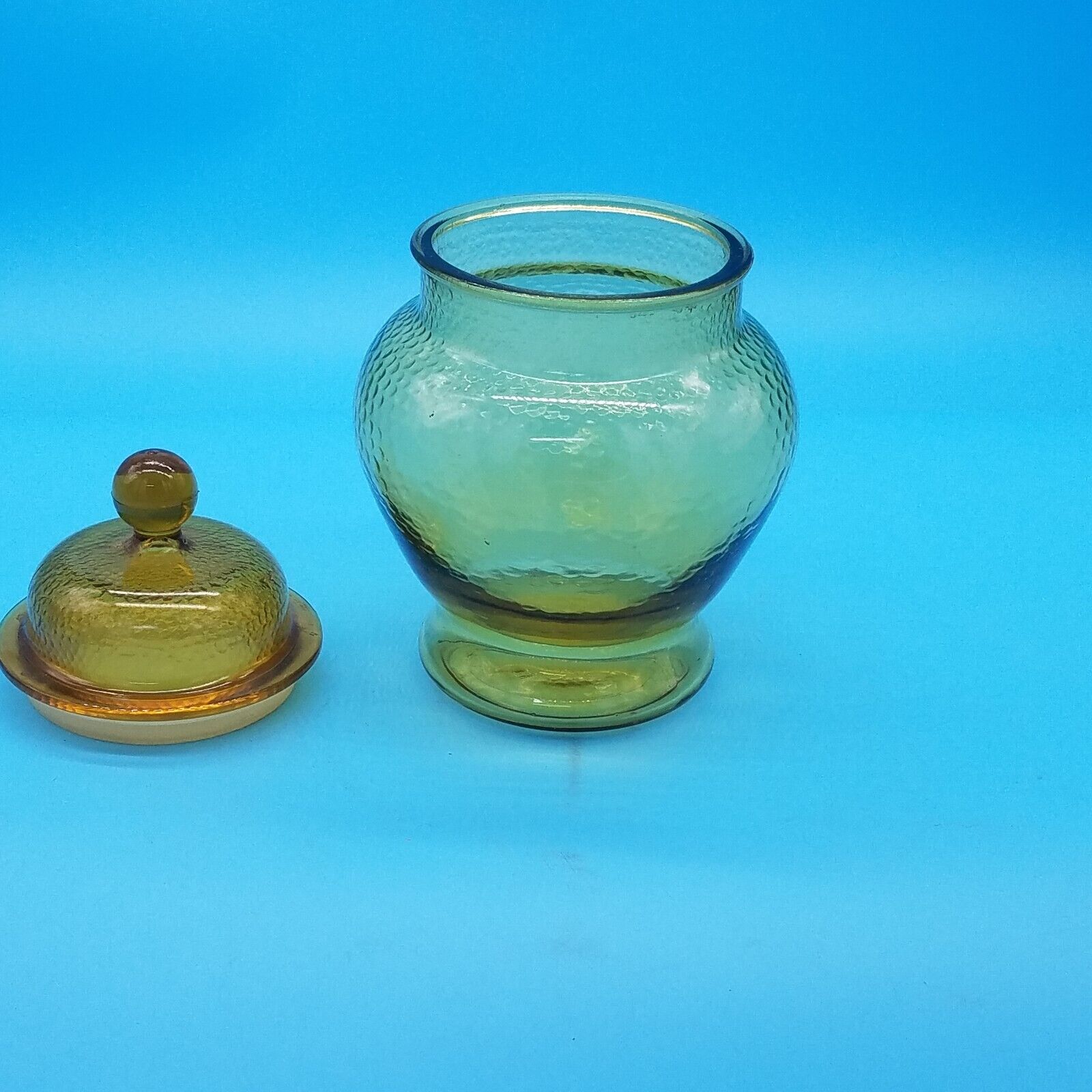 Apothecary Vintage Jar Canister Amber Yellow Ginger Glass 9\