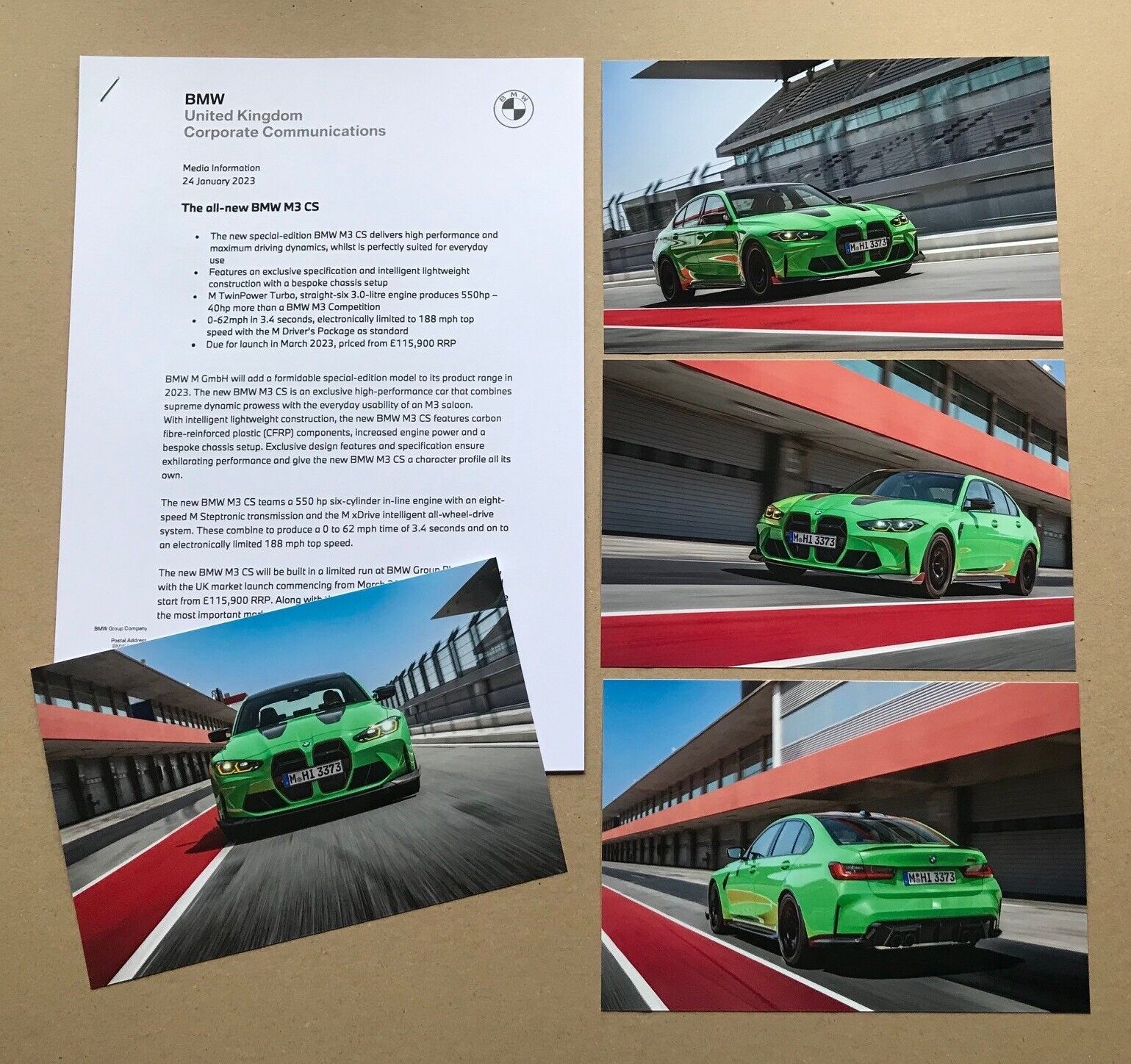 2023 BMW M3 CS Special Edition Launch Press Photographs + Press Release