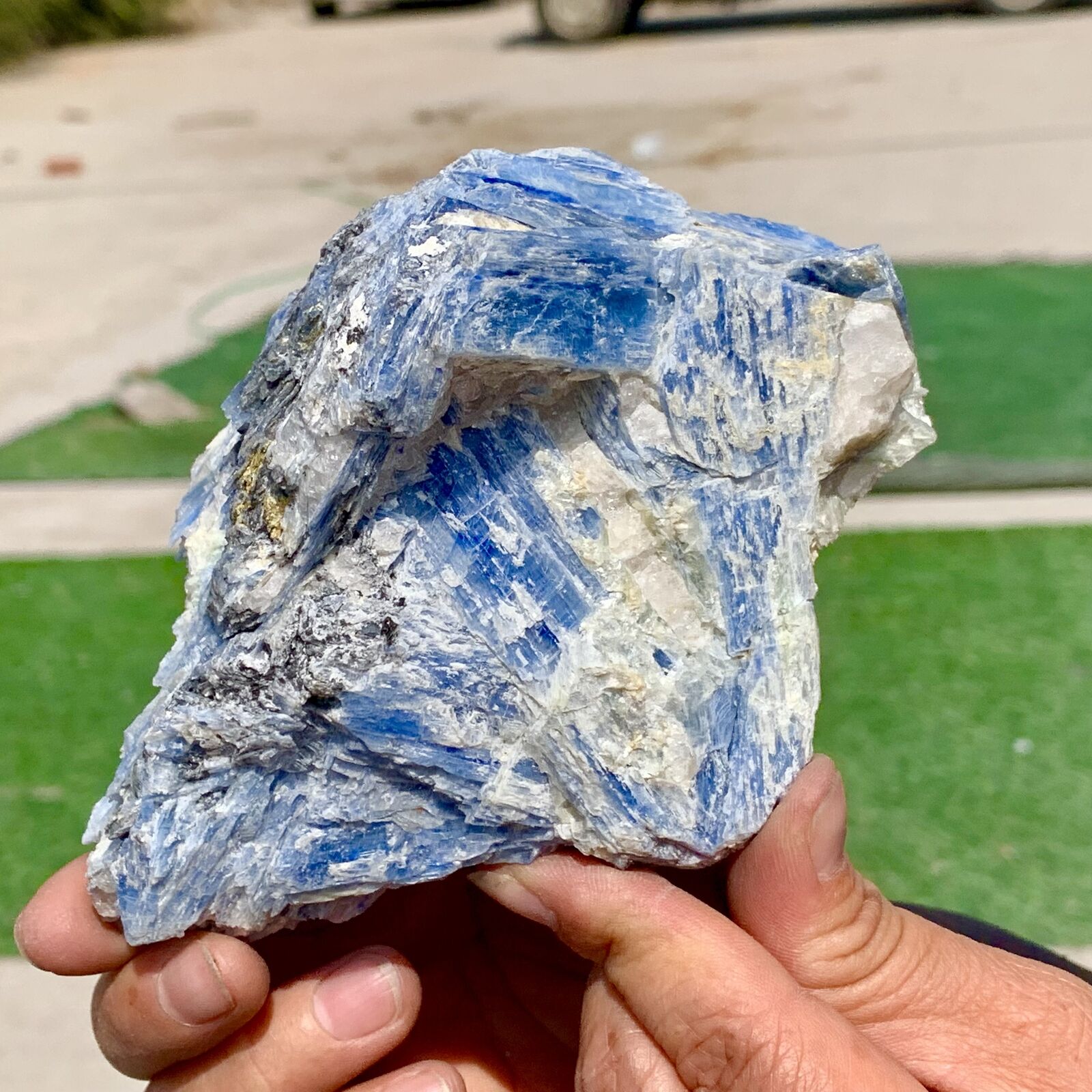 1.66LB Rare Natural beautiful Blue KYANITE with Quartz Crystal Specimen Rough