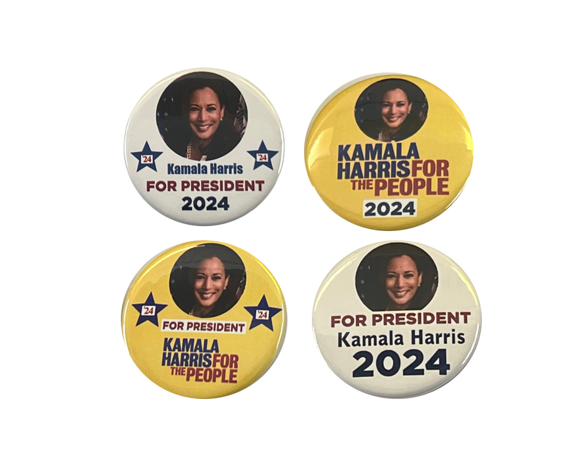 Kamala Harris for President Campaign Buttons (2024) - 4-pack (2.25 inches)