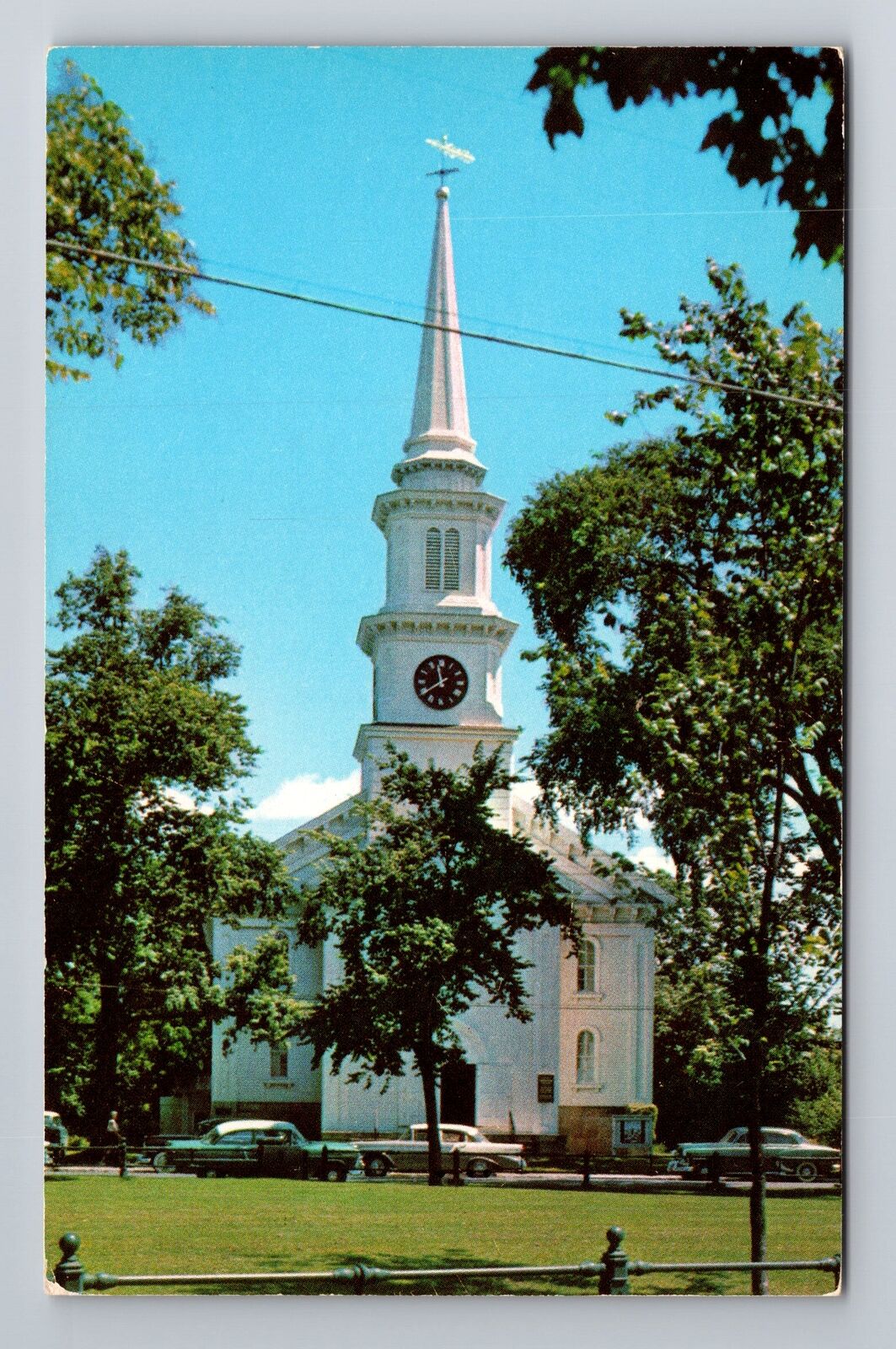 Falmouth MA- Massachusetts, Famous Congregational Church, Vintage Postcard