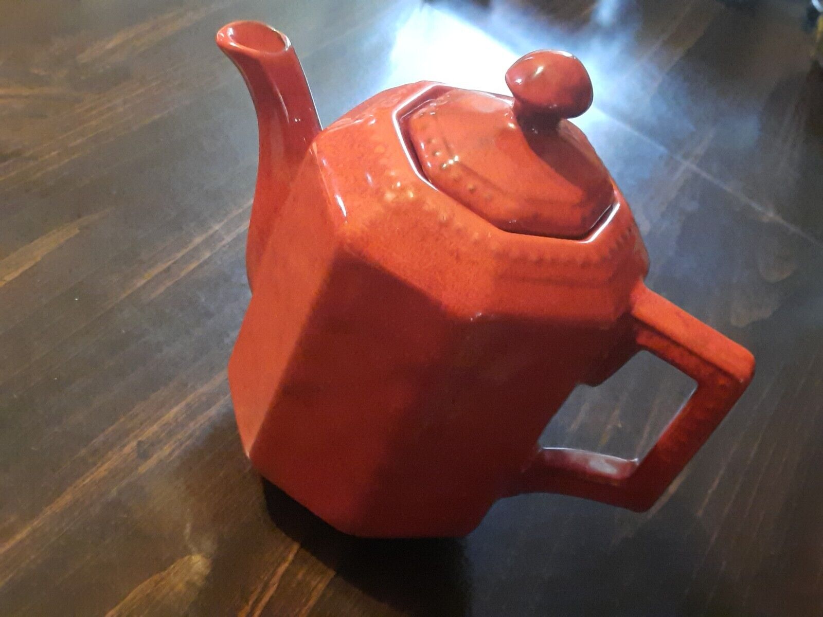 MCM Rosenthal Netter Teapot Red Mottled Italian Pottery with Lid